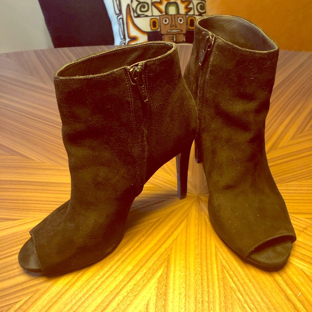 Michael Kors peep-toe suede booties